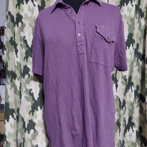 Crossley 3 button t-shirt size L with underarm ven